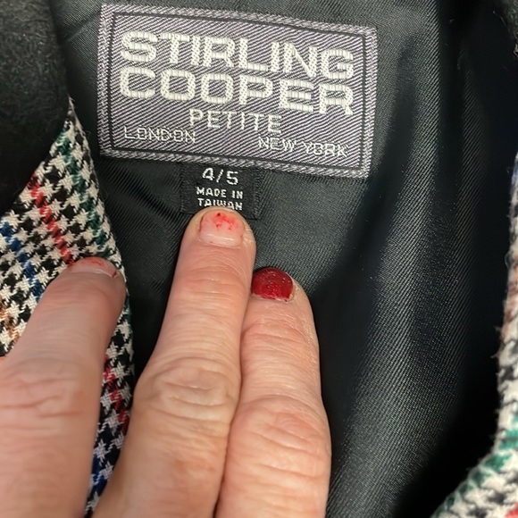 Vintage 80s wool plaid tailored blazer - Picture 3 of 10